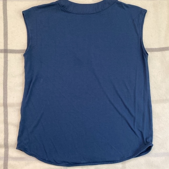 Banana Republic Blue Sleeveless Top Women’s Size Large Petite - Picture 4 of 8